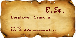 Berghofer Szandra névjegykártya